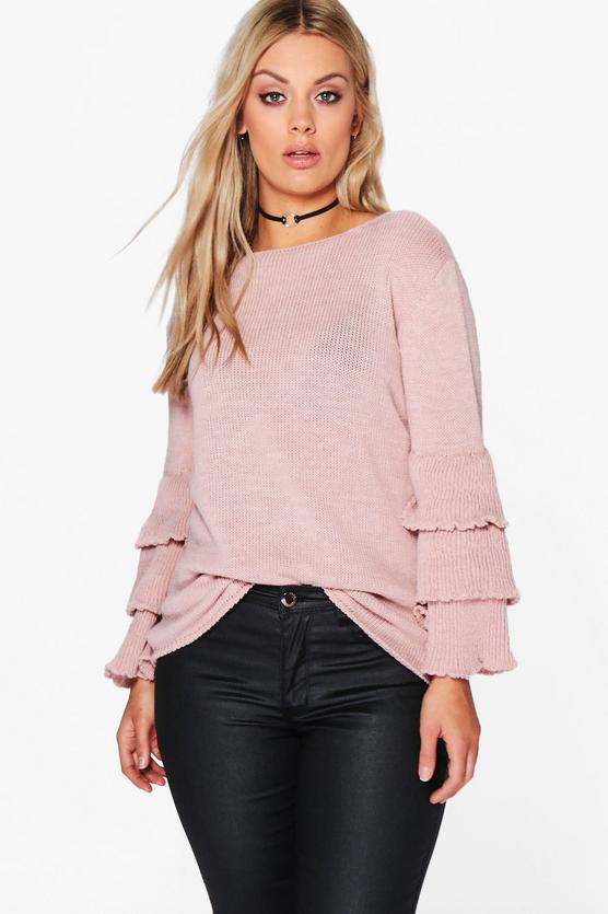 Plus Cesca Ruffle Sleeve Jumper